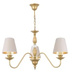Złoty żyrandol do salonu KRISTAL AB 4161G/17/50 3-ramienny 