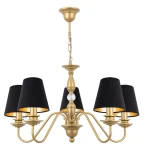 Czarno-złoty stylowy żyrandol KRISTAL AB 4160G/17/53