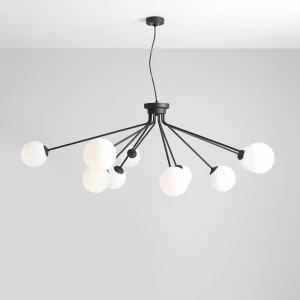 Czarna lampa wisząca ze szklanymi kloszami HOLOM 10 BLACK 11082M1/AX  