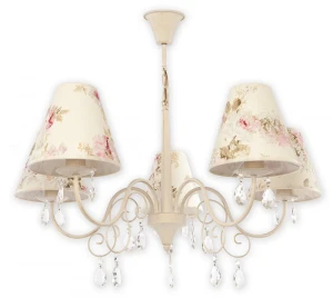 Stylowa lampa wisząca z kryształkami  VELEOS 1O1965 AB KW/Le 5-ramienna