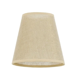 ABAŻUR do lampki stożek AB-E14 ZŁOTY len 9/15 wys 14 montaż na żarówkę 