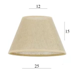 ABAŻUR do lampy stożek 3S-E27 ZŁOTY len12/25 wys 15  