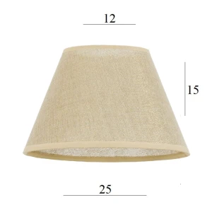 ABAŻUR do lampy stożek 3S-E27 ZŁOTY len12/25 wys 15  