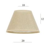 ABAŻUR do lampy stożek 7S-E14 ZŁOTY len 10/20 wys 12