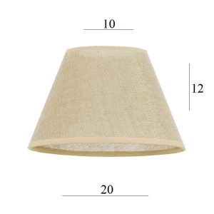 ABAŻUR do lampy stożek 7S-E14 ZŁOTY len 10/20 wys 12