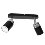 Czarno-srebrny plafon 2-punktowy RENA 15146/L   