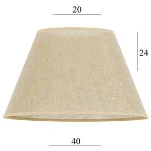 Abażur do lampy stożek 6S ZŁOTY len 20/40 wys 24 
