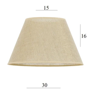 ABAŻUR do lampy stożek 4S-E27 ZŁOTY len 15/30 wys 16  