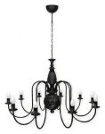 Żyrandol świecznikowy czarny 10-ramienny KANDILEB 119_10 CZA MIDI/Le 