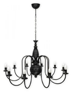 Żyrandol świecznikowy czarny 10-ramienny KANDILEB 119_10 CZA MIDI/Le 