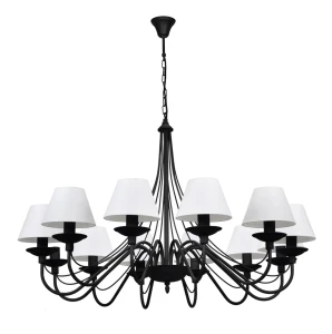 Żyrandol 12-ramienny ROMA czarny 1397R1/01/AX 