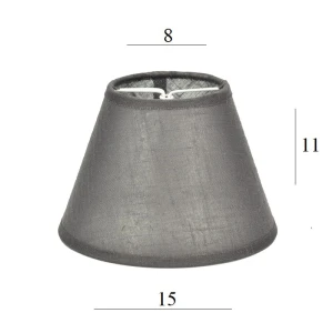 ABAŻUR do żyrandola stożek 1S-E14 szary 8/15 wys 11 
