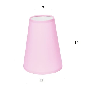 ABAŻUR do lampy stożek 2S-E14 różowy 7/12 wys 15