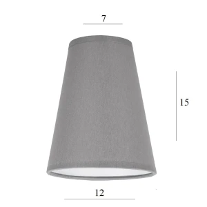 ABAŻUR do lampy stożek 2S-E14 szary 7/12 wys 15