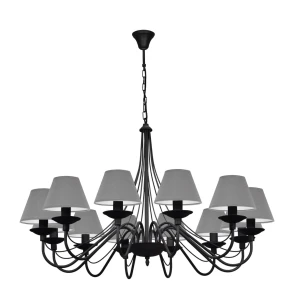Żyrandol duży czarny ROMA 1397R1/08/AX 12-ramienny
