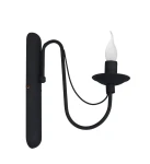 Czarny kinkiet stylowy typu płomyk ROSSI 1397C1/AX