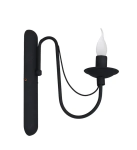 Czarny kinkiet stylowy typu płomyk ROSSI 1397C1/AX