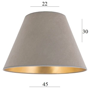 Duży abażur do lampy stojącej stożek 8S BEŻOWY WELUR 22/45 wys 30