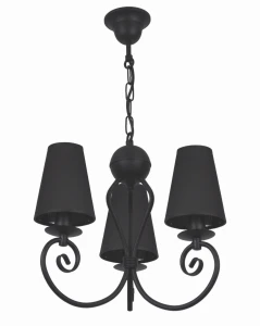 Żyrandol do pokoju z czarnymi abażurami KLIWO czarny 1385/27/26