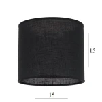 Abażur w kształcie walca 1W-E27 czarny len 15/15 