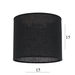 Abażur w kształcie walca 1W-E27 czarny len 15/15 