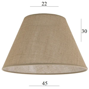 Duży abażur do lampy stojącej stożek 8S jutowy 22/45 wys 30