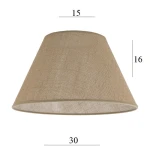 ABAŻUR do lampki stożek 4S-E27 jutowy 15/30 wys 16 