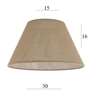 ABAŻUR do lampki stożek 4S-E27 jutowy 15/30 wys 16 