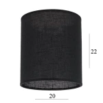 Abażur w kształcie walca 4W-E27 czarny len 20/22 