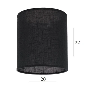 Abażur w kształcie walca 4W-E27 czarny len 20/22 