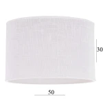 Duży abażur do lampy walec 6W-E27 biały len 50/30
