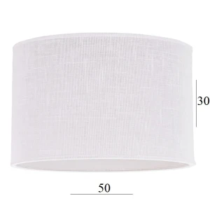 Duży abażur do lampy walec 6W-E27 biały len 50/30