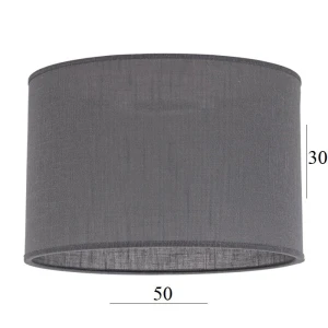 Abażur w kształcie dużego walca 6W-E27 szary 50/30 