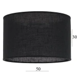 Abażur w kształcie dużego walca 6W-E27 czarny len 50/30 