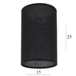 Abażur walec do lampki 3W-E27 czarny len 15/25 