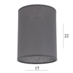 Abażur do lampki walec 2W-E27 szary mat 15/22  