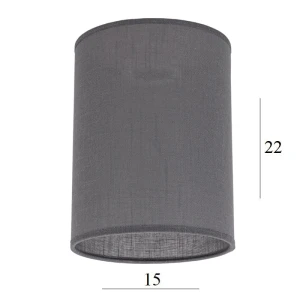 Abażur do lampki walec 2W-E27 szary mat 15/22  