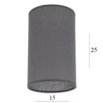 Abażur walec do lampki 3W-E27 szary mat 15/25  