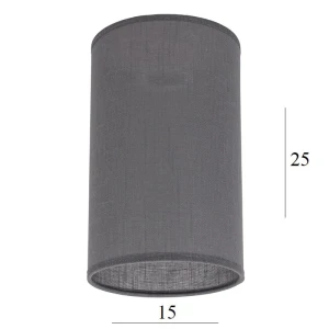 Abażur walec do lampki 3W-E27 szary mat 15/25  