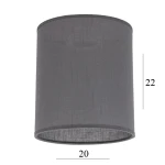 Abażur w kształcie walca 4W-E27 szary mat 20/22  