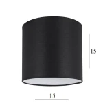 Abażur w kształcie walca 1W-E27 czarny 15/15 