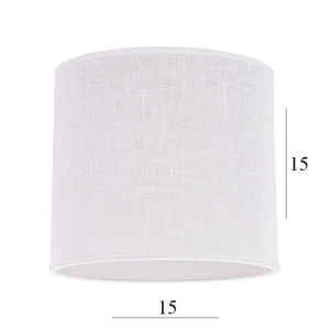 Abażur w kształcie walca 1W-E27 biały len 15/15  