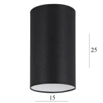 Abażur walec do lampki 3W-E27 czarny 15/25 