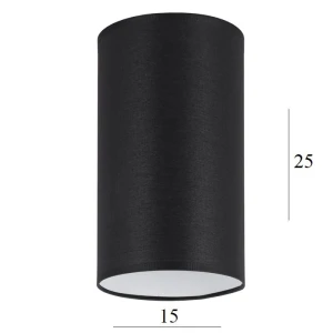 Abażur walec do lampki 3W-E27 czarny 15/25 