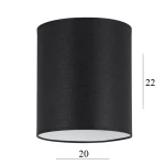 Abażur w kształcie walca 4W-E27 czarny 20/22 