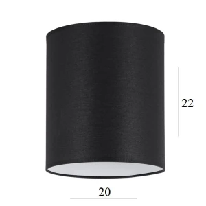 Abażur w kształcie walca 4W-E27 czarny 20/22 