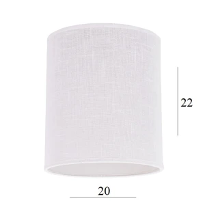 Abażur w kształcie walca 4W-E27 biały len 20/22  
