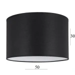 Abażur w kształcie dużego walca 6W-E27 czarny 50/30 