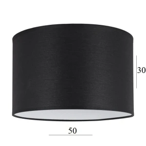 Abażur w kształcie dużego walca 6W-E27 czarny 50/30 