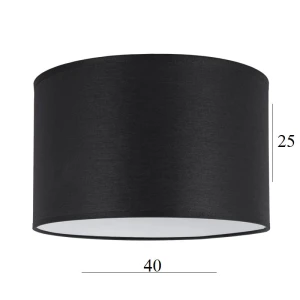 Abażur w kształcie dużego walca 14W E27 czarny 40/25  